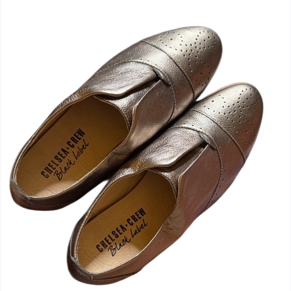 chelsea crew Shoes - Chelsea Crew Leather Black Label Metallic Loafer Oxfords
